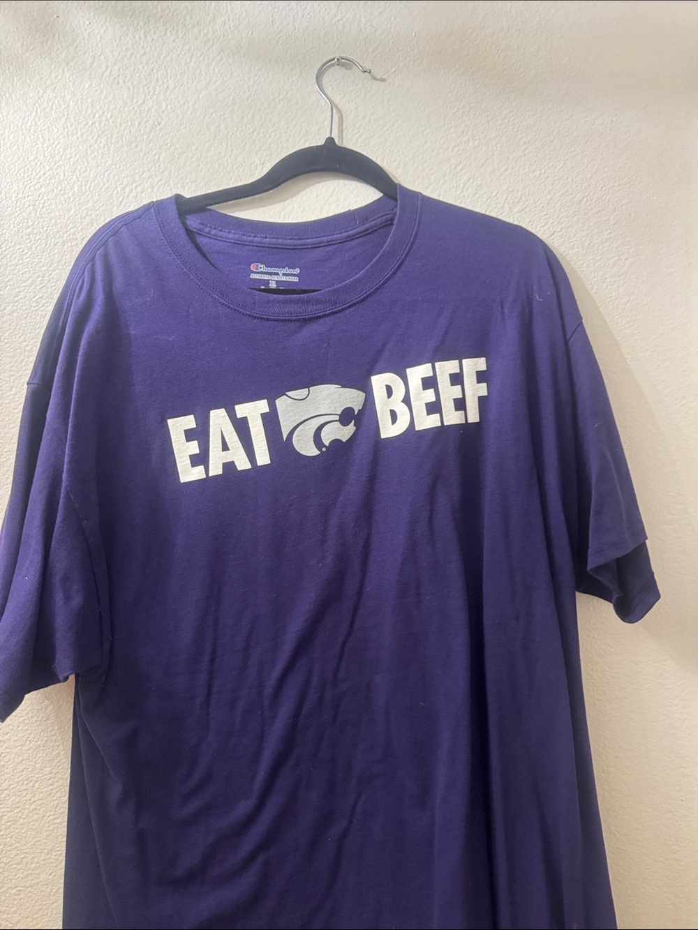 Champion Men’s Purple Graphic 'EAT BEEF' Tee